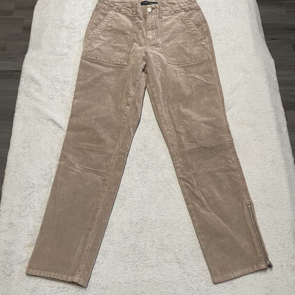 Sanctuary x Anthropologie Peace Maker Pants 28 Brown Velveteen Ankle Zip Capsule